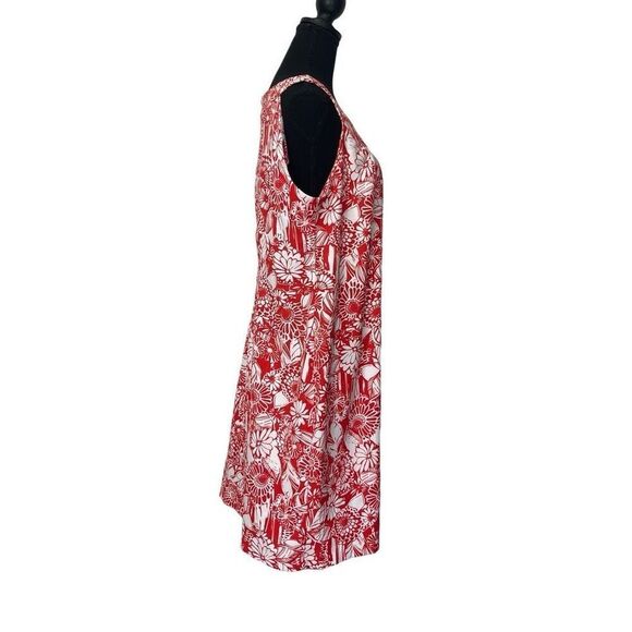 Perceptions Woman Floral Sleeveless Mini Dress Size 16W Orange White - Picture 5 of 9